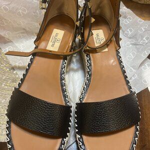 New Valentino Garavani Rockstud Espadrille Platform Wedge Sandals